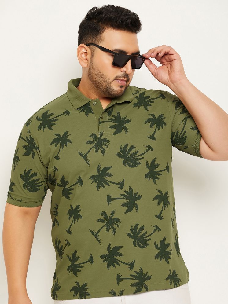     			Nuovo Cotton Blend Regular Fit Printed Half Sleeves Men's Polo T Shirt - Dark Green ( Pack of 1 )