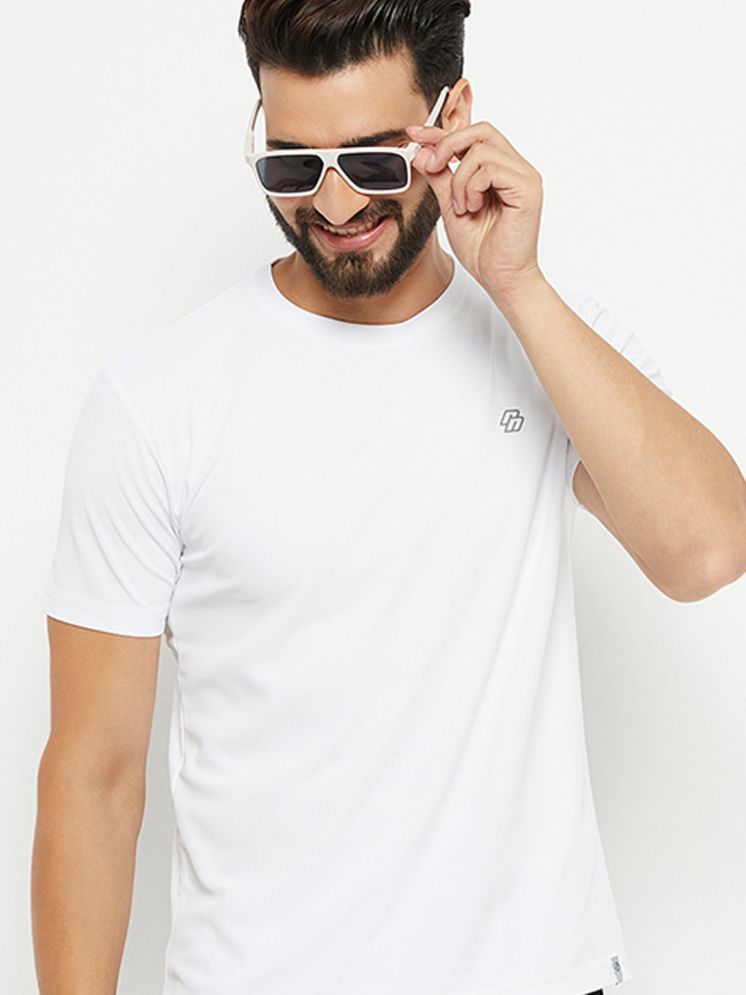     			Nuovo Cotton Blend Regular Fit Solid Half Sleeves Men's T-Shirt - White ( Pack of 1 )