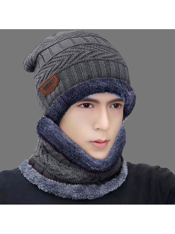     			Paryag Gray Woollen Men's Cap ( Pack of 1 )