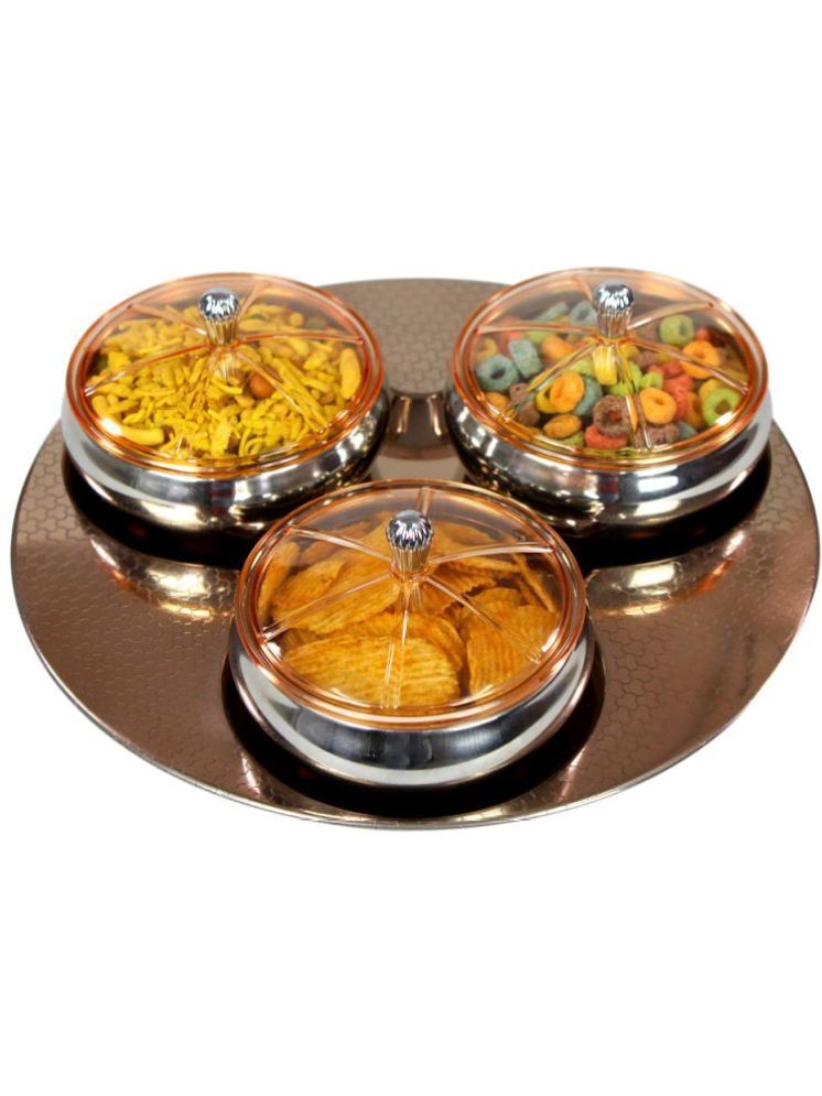     			PearlPet Steelex_Gift-3PCS Steel Brown Multi-Purpose Container ( Set of 3 )