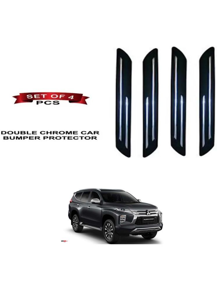     			RONISH Rubber Car Bumper Protector Guard (Double Chrome) For Mitsubishi Pajero Sport Facelift