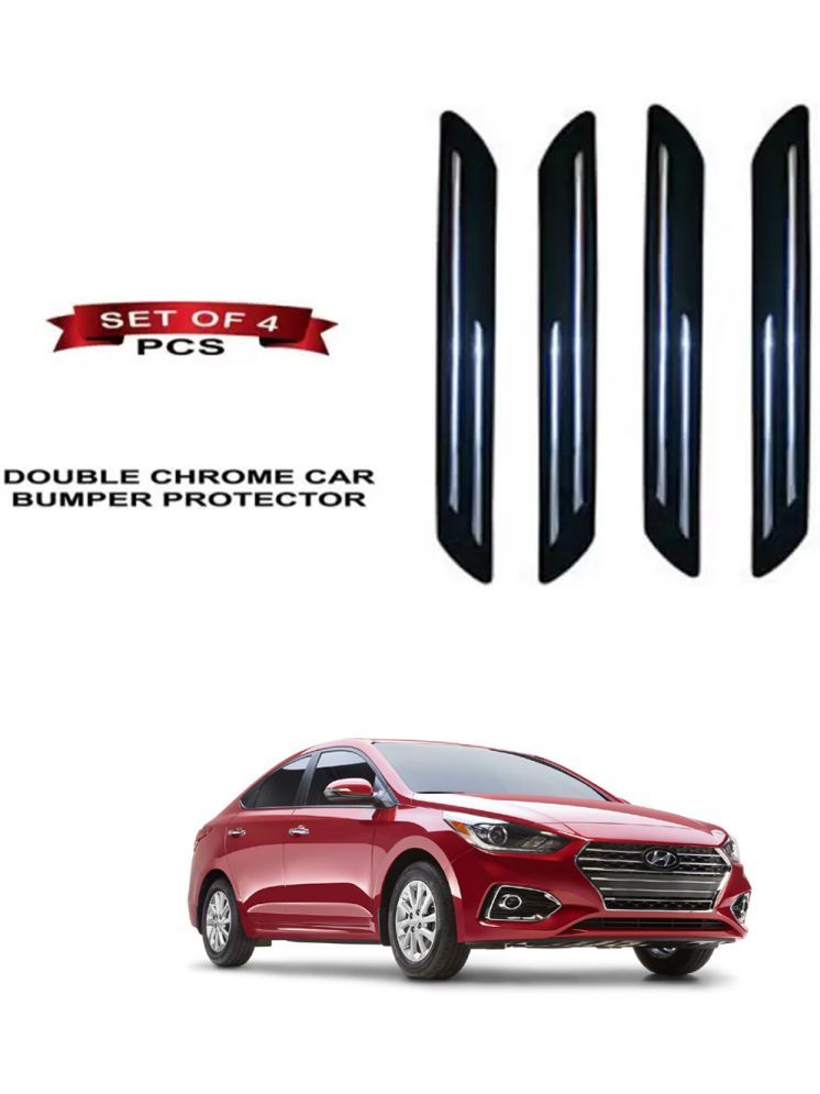     			RONISH Rubber Car Bumper Protector Guard (Double Chrome) For Hyundai Verna Facelift