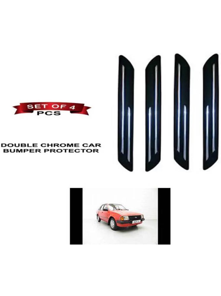     			RONISH Rubber Car Bumper Protector Guard (Double Chrome) For Ford Escort