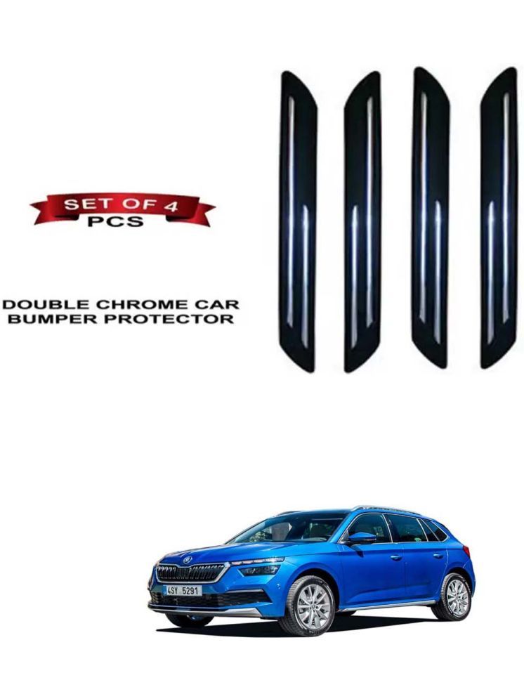     			RONISH Rubber Car Bumper Protector Guard (Double Chrome) For Skoda Kamiq