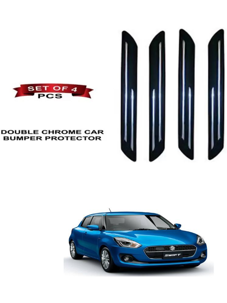     			RONISH Rubber Car Bumper Protector Guard (Double Chrome) For Maruti Suzuki Swift Hybrid