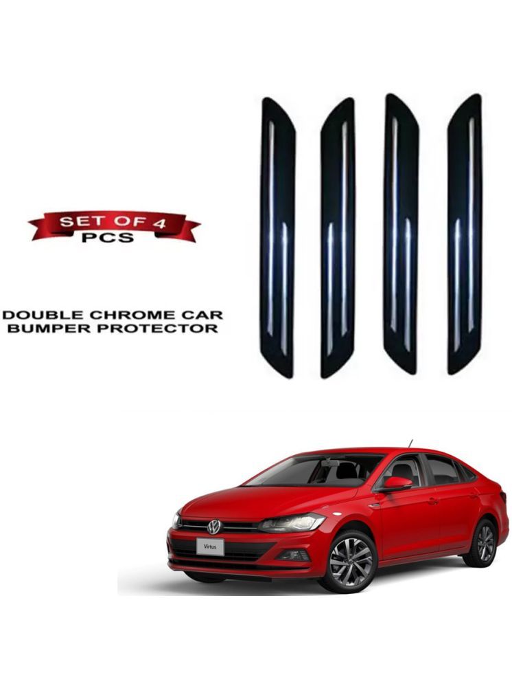     			RONISH Rubber Car Bumper Protector Guard (Double Chrome) For Volkswagen Virtus