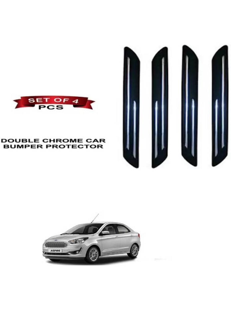     			RONISH Rubber Car Bumper Protector Guard (Double Chrome) For Ford Figo Aspire