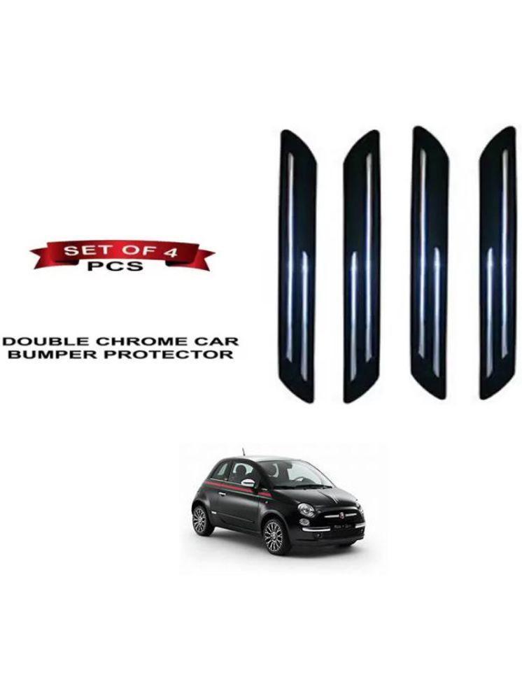     			RONISH Rubber Car Bumper Protector Guard (Double Chrome) For Fiat 500