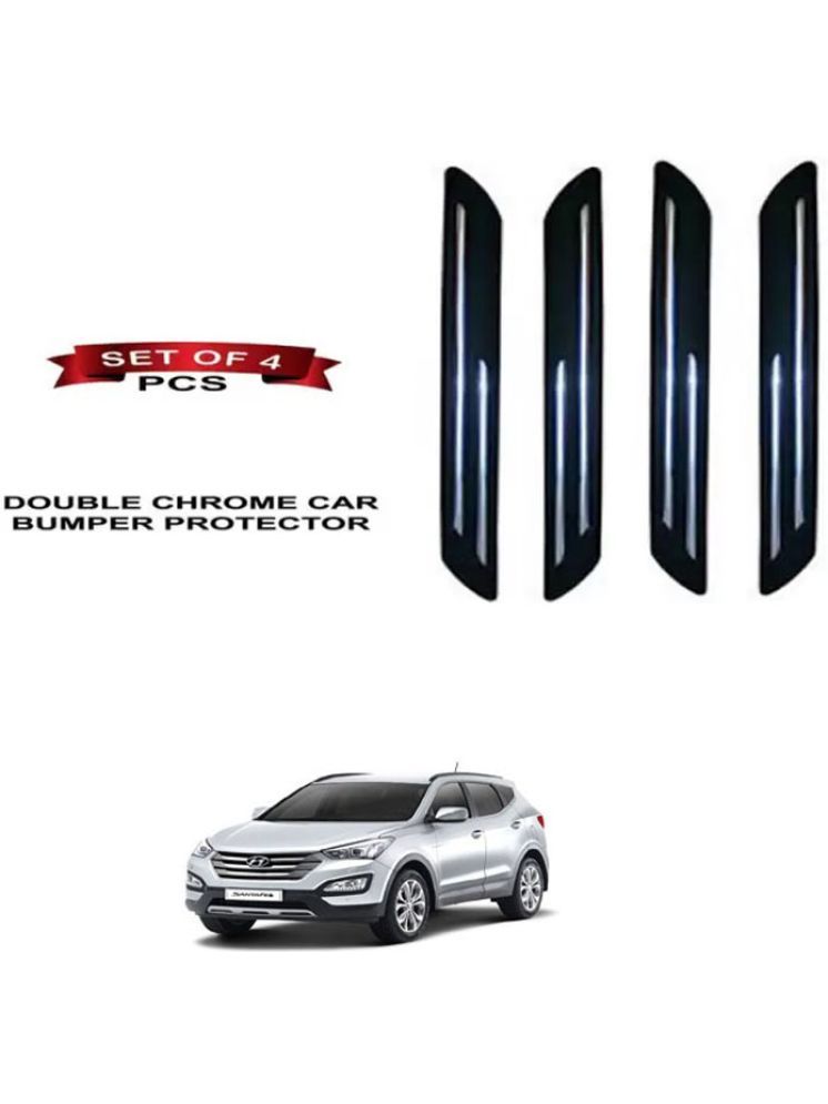     			RONISH Rubber Car Bumper Protector Guard (Double Chrome) For Hyundai SantaFe