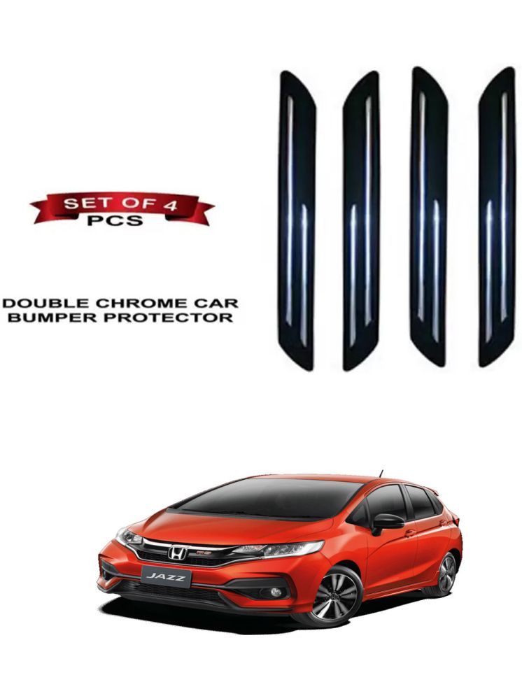     			RONISH Rubber Car Bumper Protector Guard (Double Chrome) For Honda Jazz Facelift