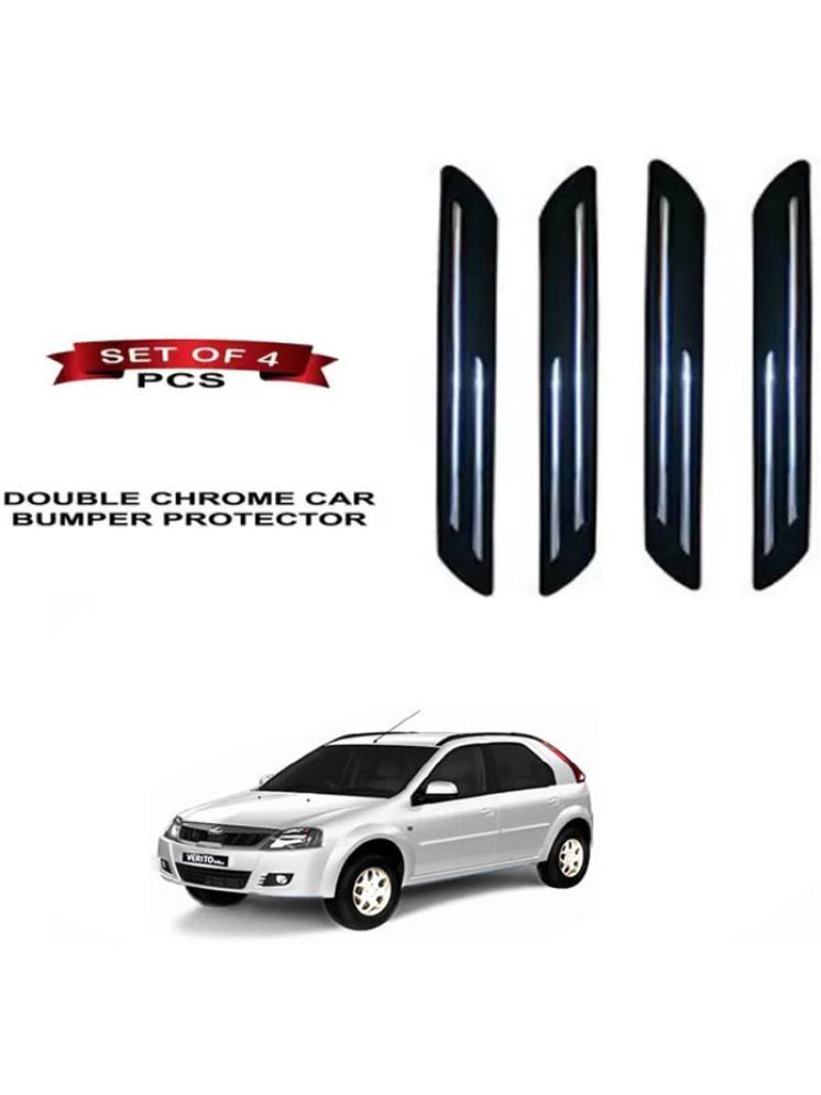     			RONISH Rubber Car Bumper Protector Guard (Double Chrome) For Mahindra Verito Vibe