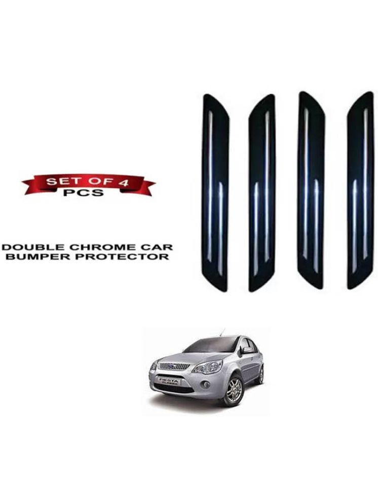     			RONISH Rubber Car Bumper Protector Guard (Double Chrome) For Ford Fiesta Classic