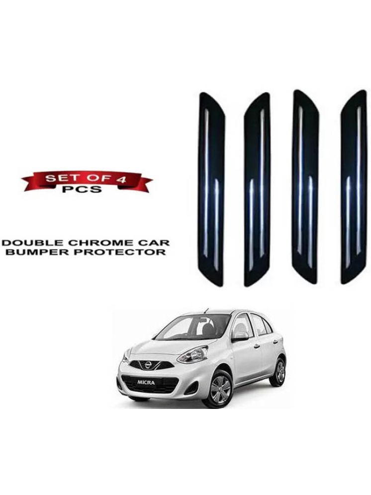     			RONISH Rubber Car Bumper Protector Guard (Double Chrome) For Nissan Micra