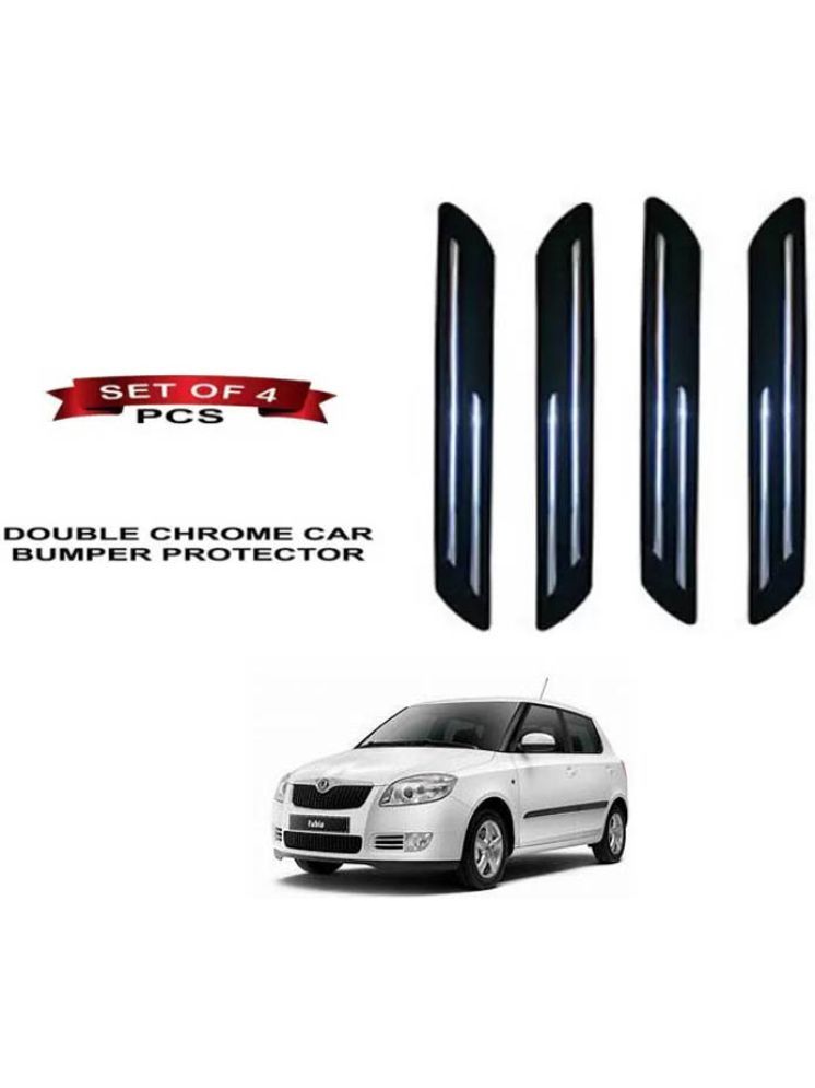     			RONISH Rubber Car Bumper Protector Guard (Double Chrome) For Skoda Fabia