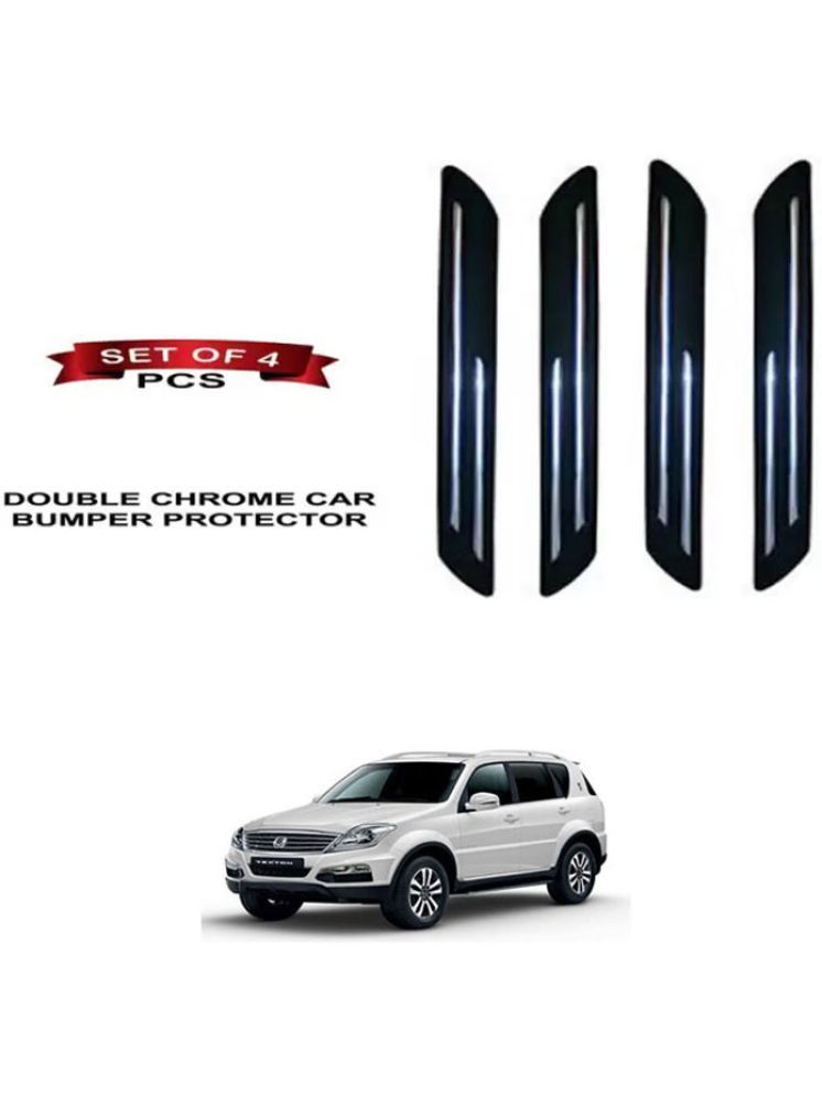     			RONISH Rubber Car Bumper Protector Guard (Double Chrome) For Mahindra Rexton