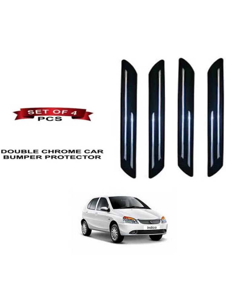     			RONISH Rubber Car Bumper Protector Guard (Double Chrome) For Tata Indica V2