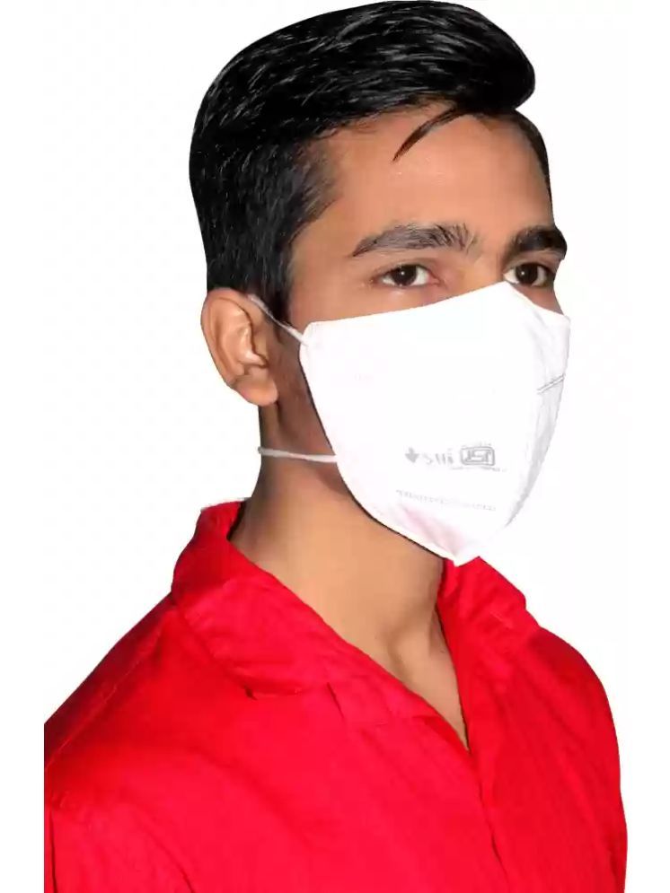     			Shi White Cotton Anti Pollution Mask ( Pack of 5 )