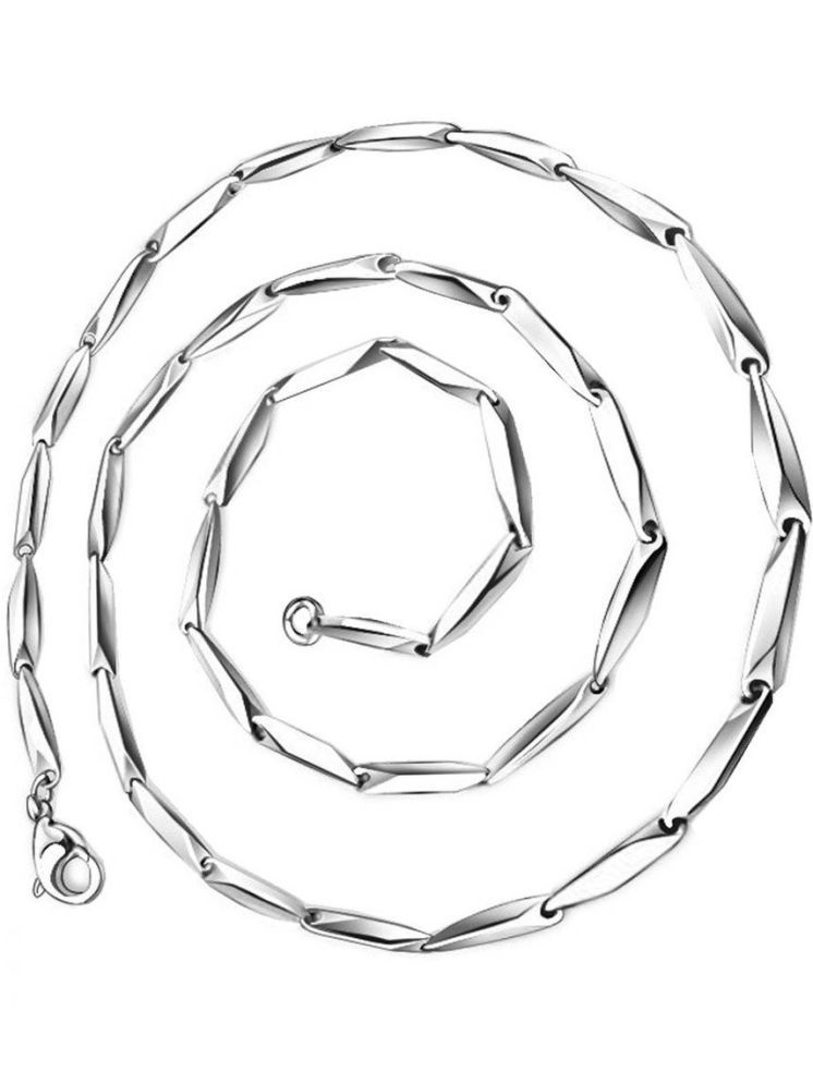     			WTM Rhodium Plated Chain ( Set of 1 )