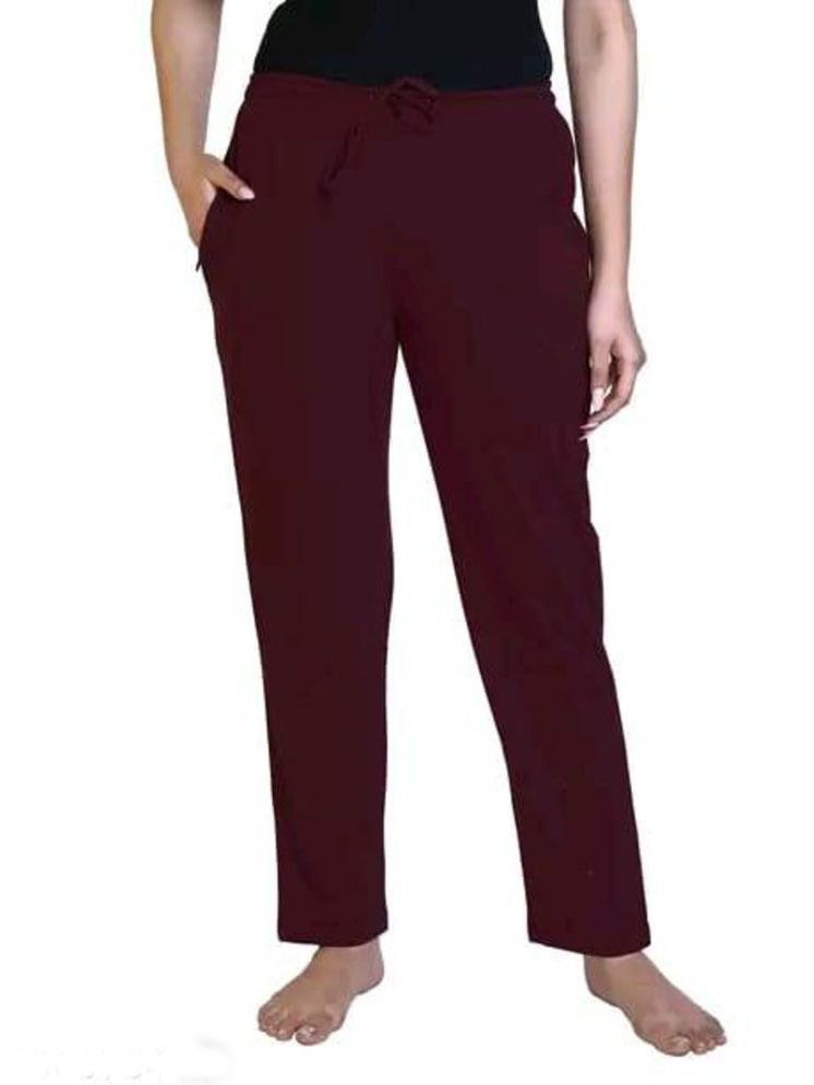     			Whyme Fashion Wine Cotton Regular Women's Casual Pants ( Pack of 1 )