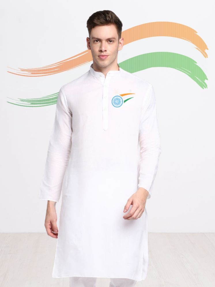     			Devoiler White Cotton Men's Regular Kurta ( Pack of 1 )