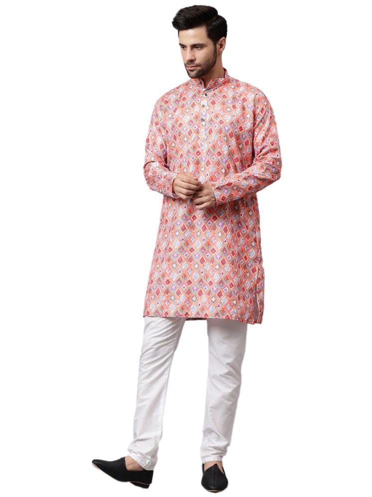     			FIREFISH Coral Rayon Regular Fit Men's Kurta Pyjama Set ( Pack of 1 )