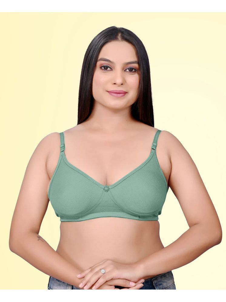     			HAYA Green Cotton Non Padded Women's Push Up Bra ( Pack of 1 )