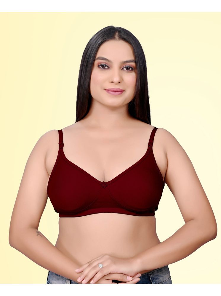     			HAYA Maroon Cotton Non Padded Women's Push Up Bra ( Pack of 1 )