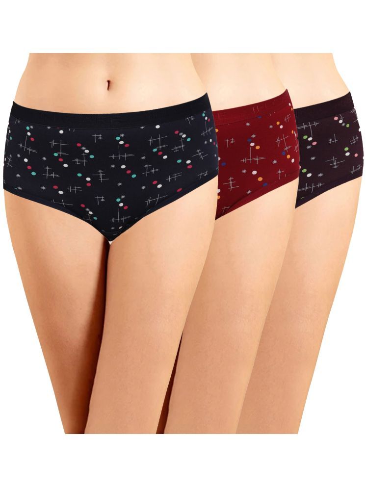     			IN CARE LINGERIE Pack of 3 Cotton Printed Women's Hipster ( Multicolor ) ICOE-055