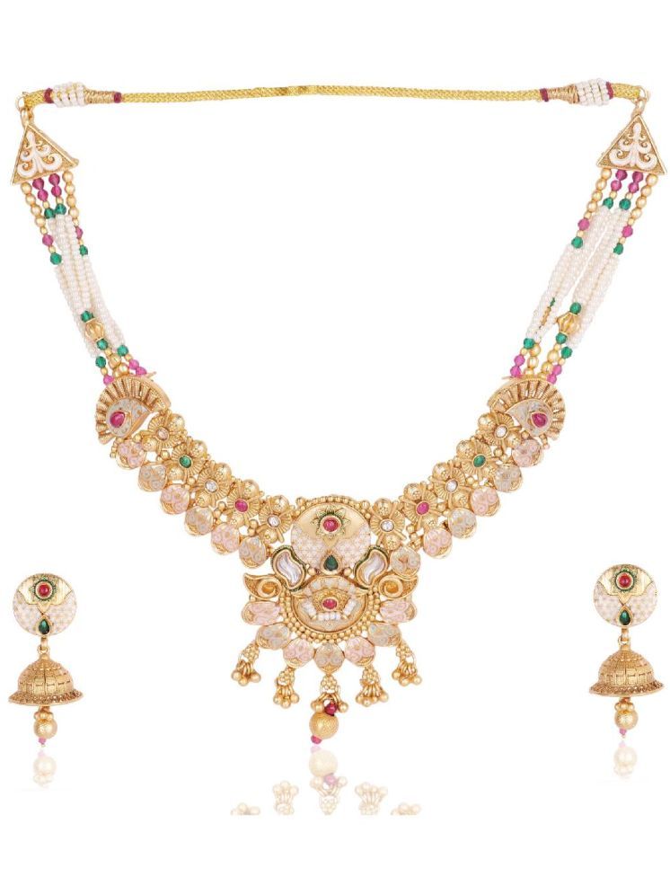     			Jiyanshi fashion Multicolor Copper Necklace Set ( Pack of 1 )