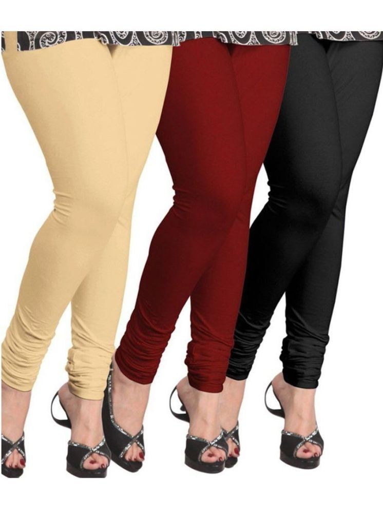     			Lootnixx - Multicolor Lycra Women's Leggings ( Pack of 3 )