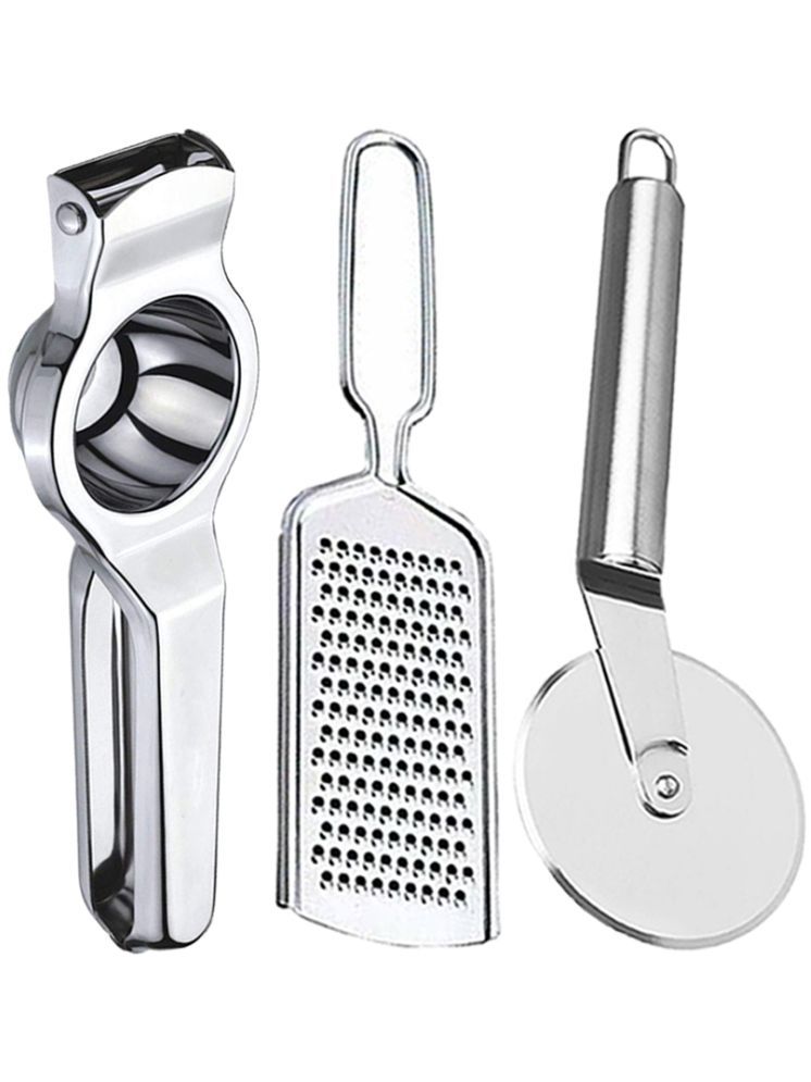     			OC9 Silver Stainless Steel Lemon+Grater+Pizza Cutter ( Set of 3 )