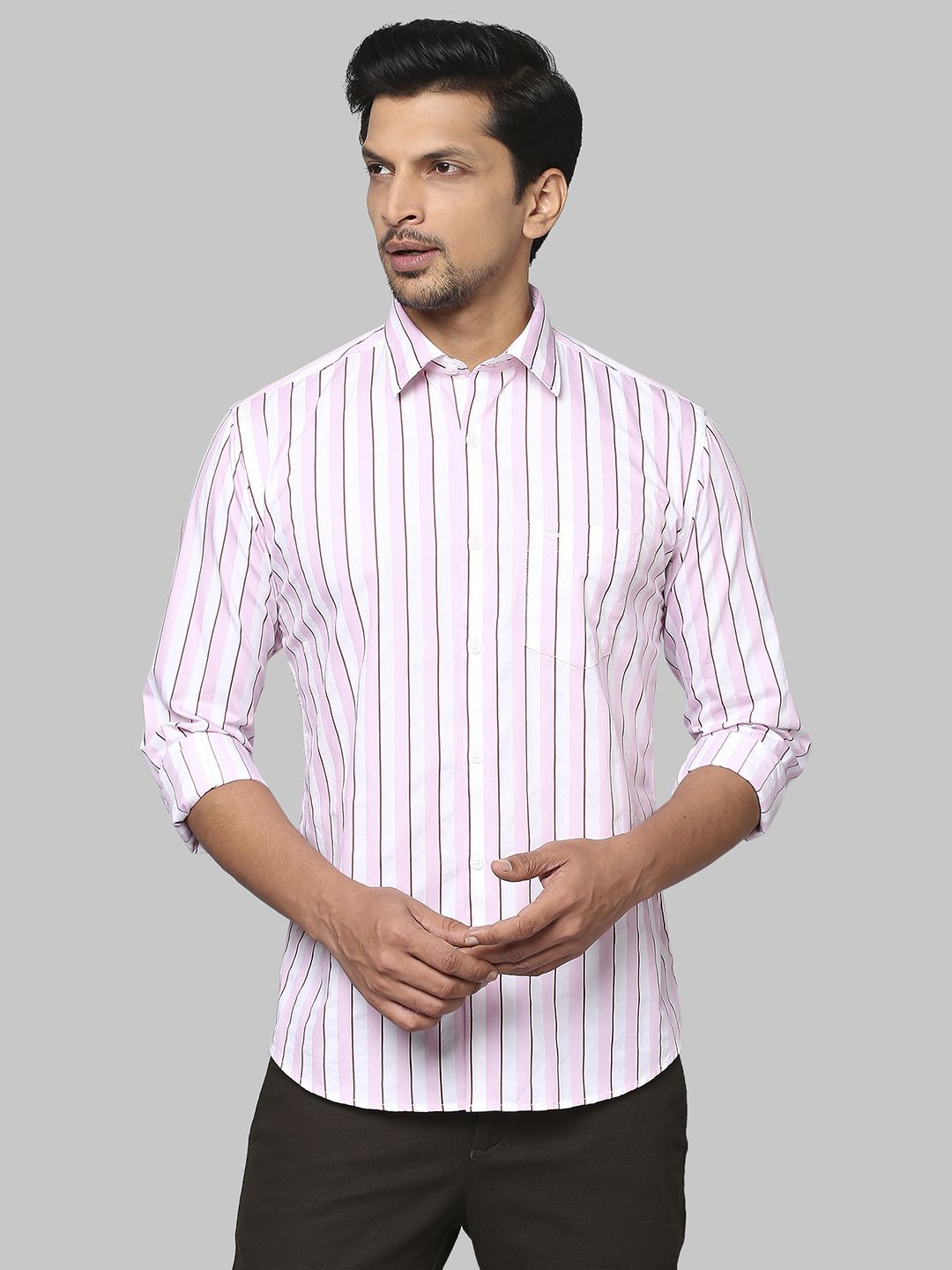     			Park Avenue 100% Cotton Slim Fit Striped Full Sleeves Men's Casual Shirt - Red ( Pack of 1 )