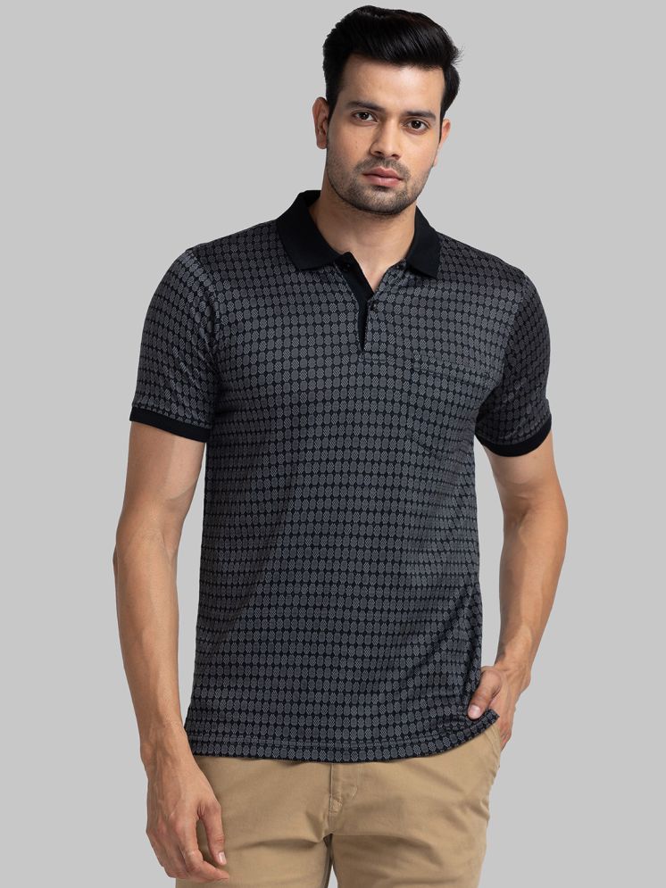     			Raymond Cotton Slim Fit Printed Half Sleeves Men's Polo T Shirt - Black ( Pack of 1 )