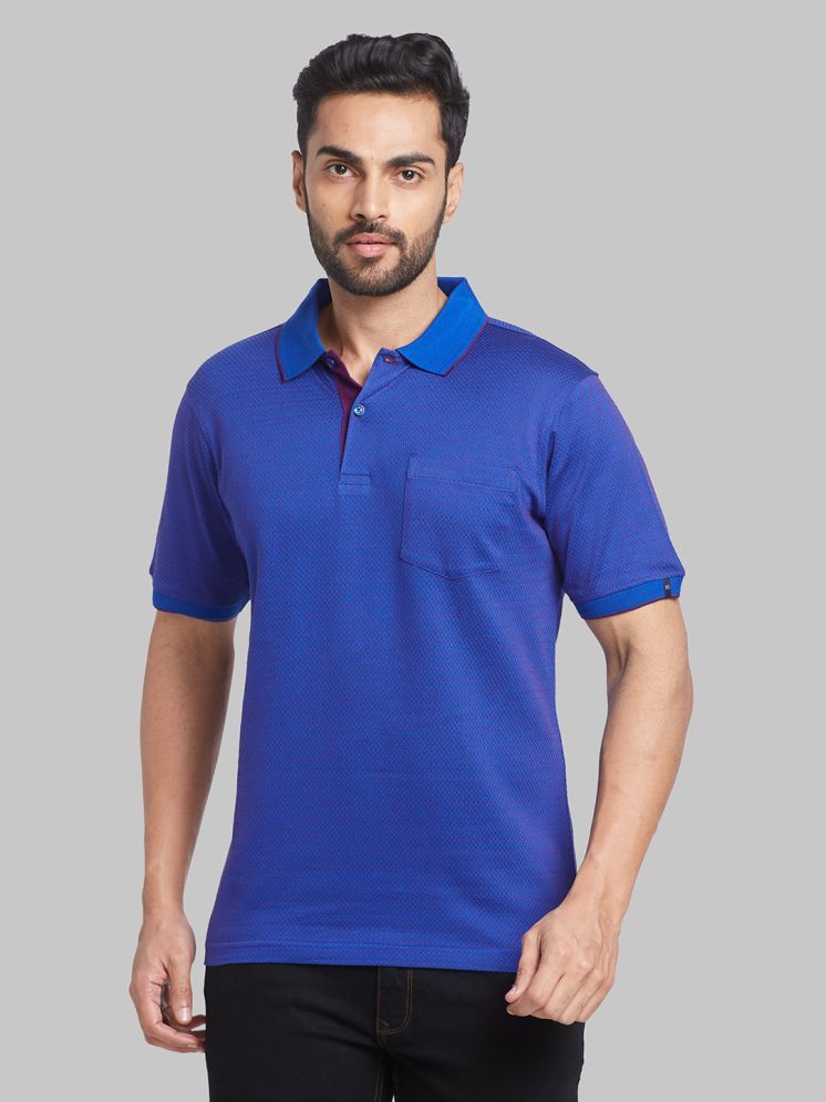     			Raymond Cotton Slim Fit Solid Half Sleeves Men's Polo T Shirt - Blue ( Pack of 1 )