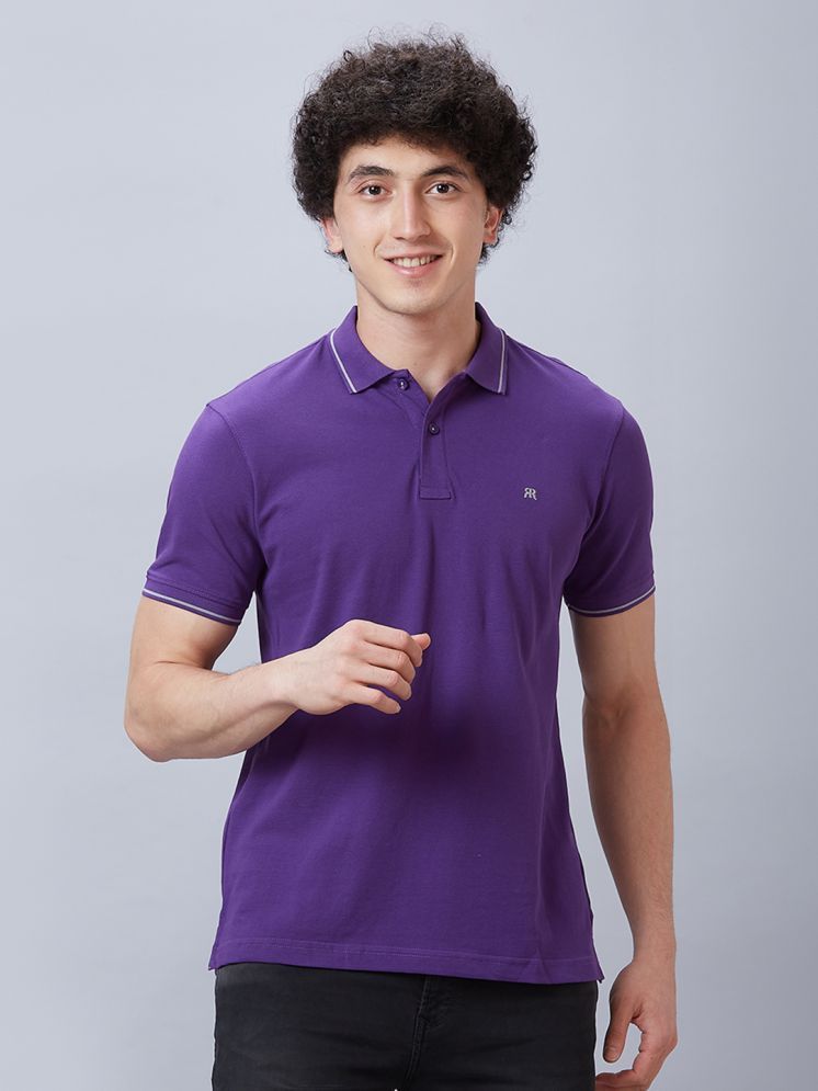     			Raymond Cotton Slim Fit Solid Half Sleeves Men's Polo T Shirt - Purple ( Pack of 1 )