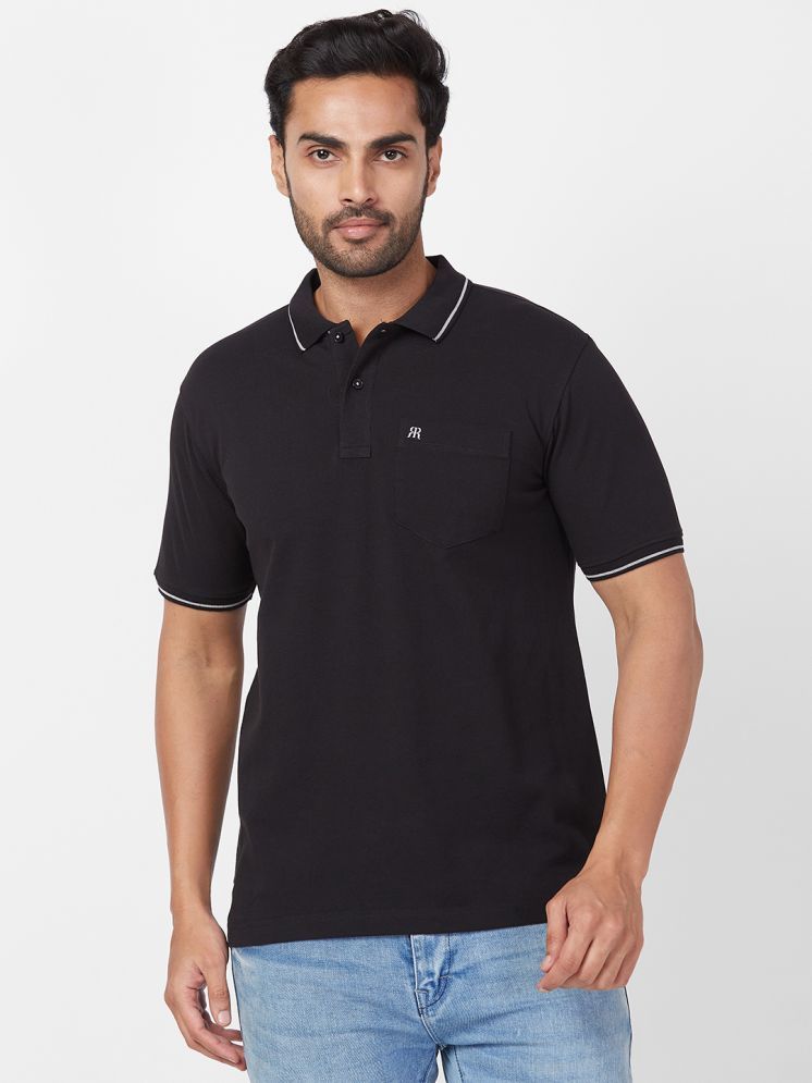     			Raymond Cotton Slim Fit Solid Half Sleeves Men's Polo T Shirt - Black ( Pack of 1 )