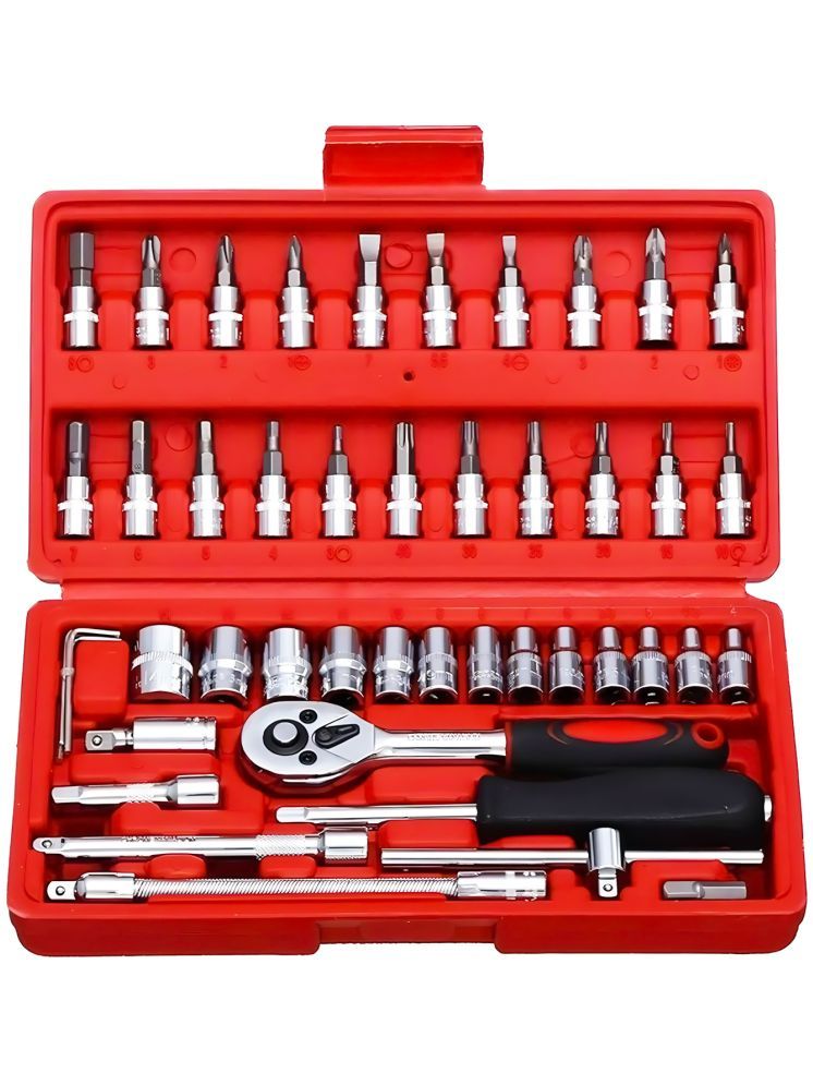     			Retailstore 46 Pcs Screwdriver Set Multicolor Stainless Steel For Car/Motorcycle & Home Repairing Tool Kit ( Set of 1 )