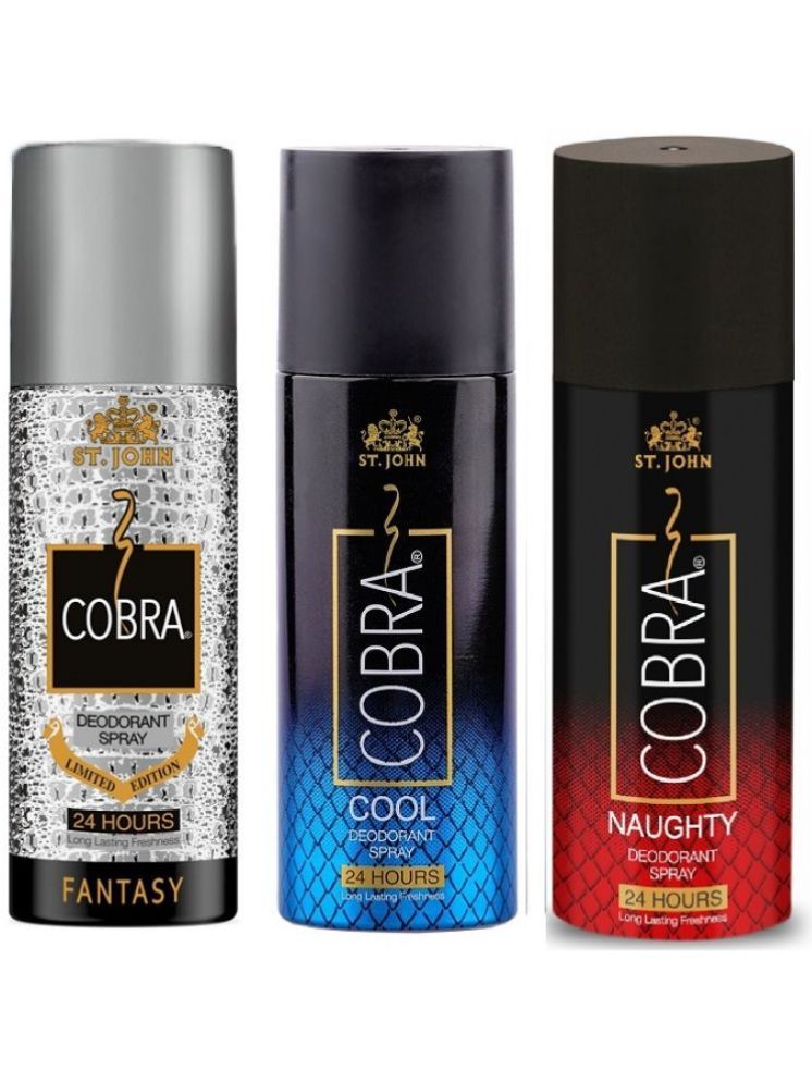     			St. John Cobra Fantasy ,Cool & Naughty 150ml Each Deodorant Spray for Men 150 ml ( Pack of 3 )