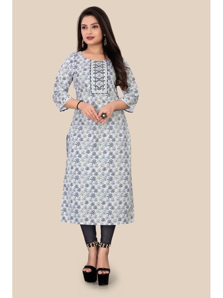     			Sukhvilas Fashion Rayon Flex Printed Straight Women's Kurti - Light Blue ( Pack of 1 )