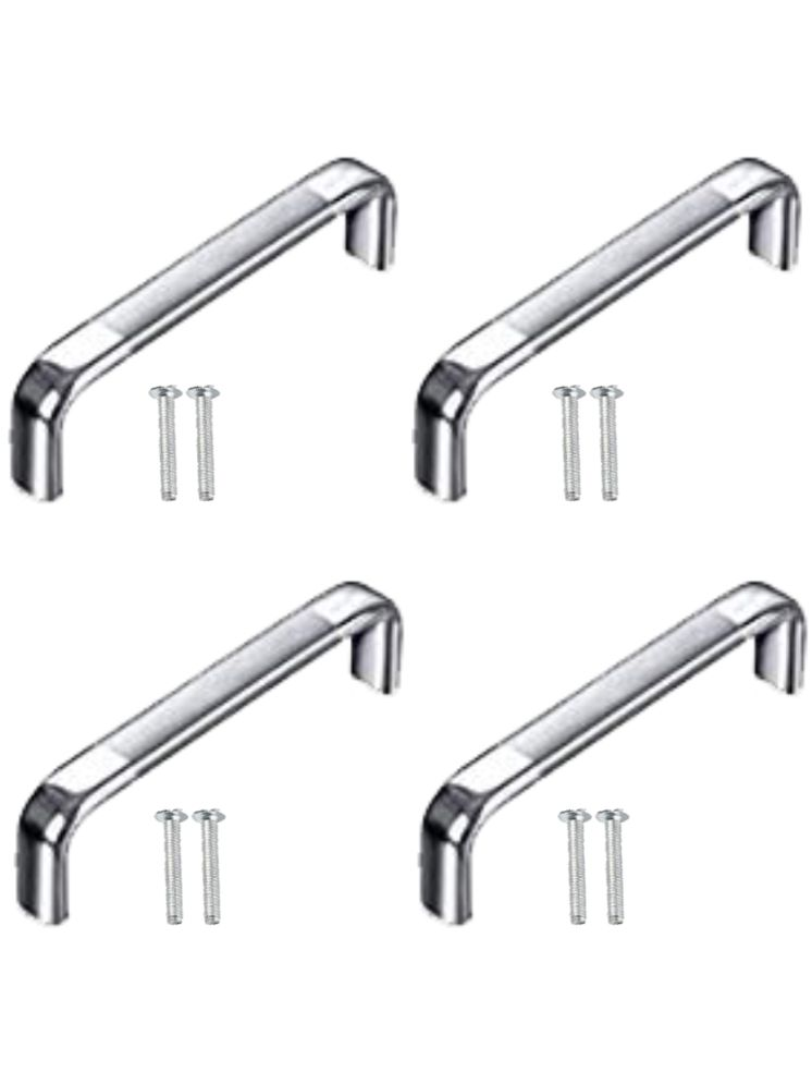     			Sun Shield Steel Door Handle Oval D 4 Inch SS Finish Set of 4 Pcs With Screws