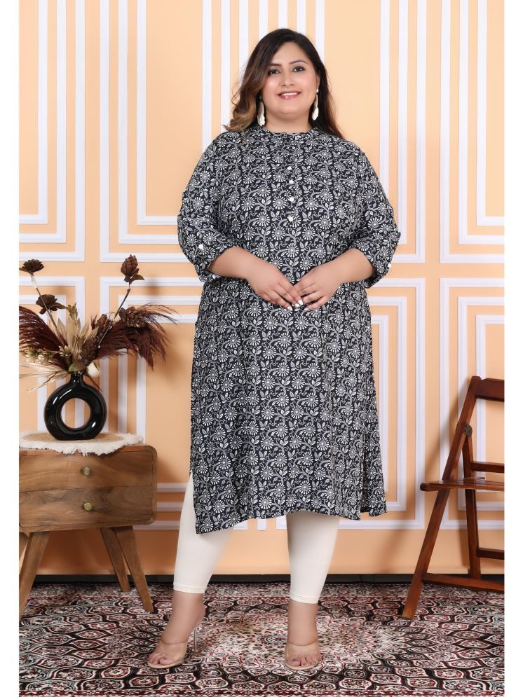     			Vashineh Cotton Silk Printed Straight Women's Kurti - Blue ( Pack of 1 )