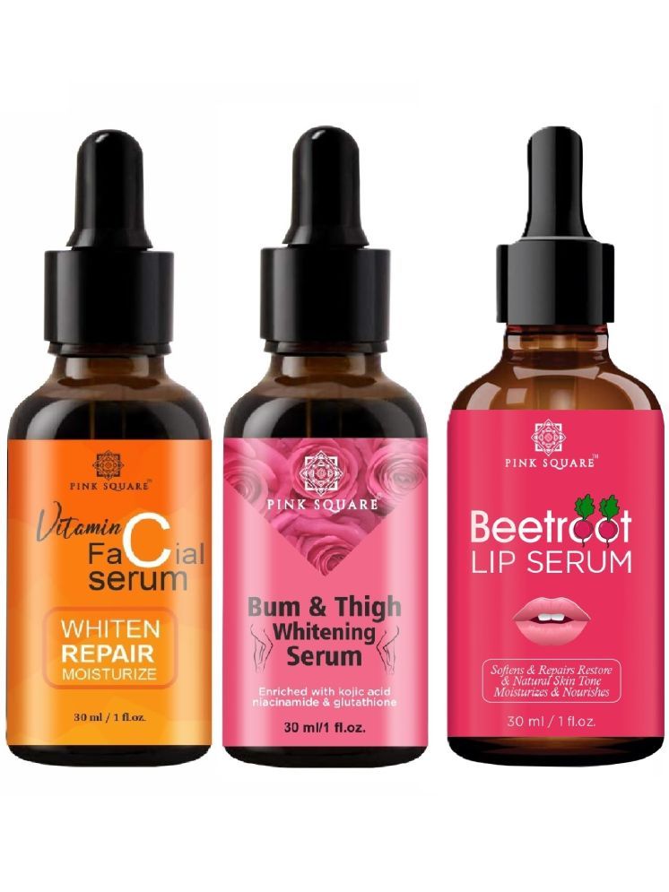     			Vitamin C Facial Serum, Bum and Thigh Whitening Serum & Beetroot Lip Serum for Soft Lips (Each,30ml) Combo of 3