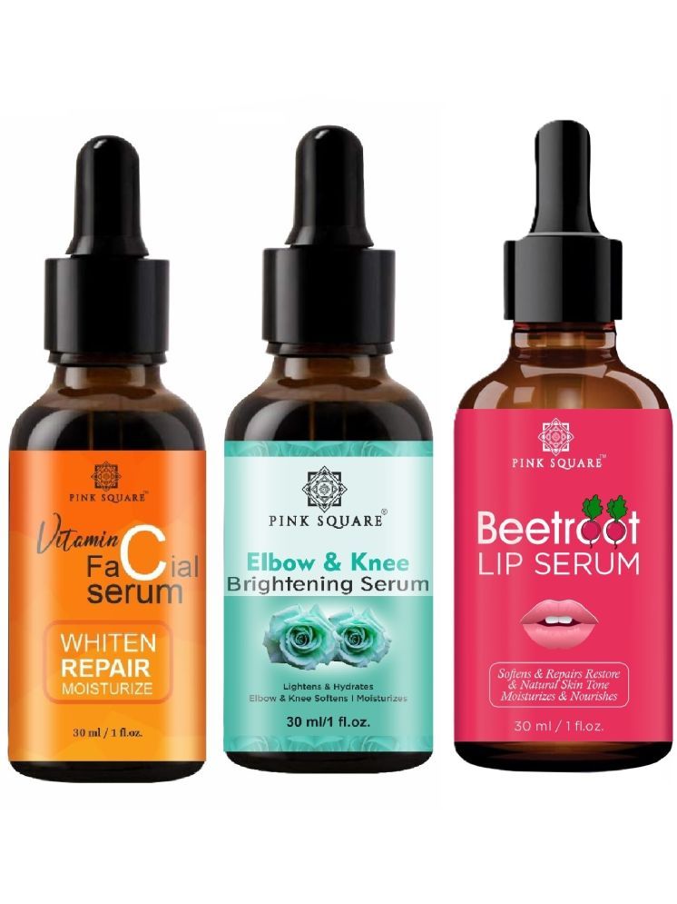     			Vitamin C Facial Serum, Elbow and Knee Whitening Serum & Beetroot Lip Serum for Soft Lips (Each,30ml) Combo of 3