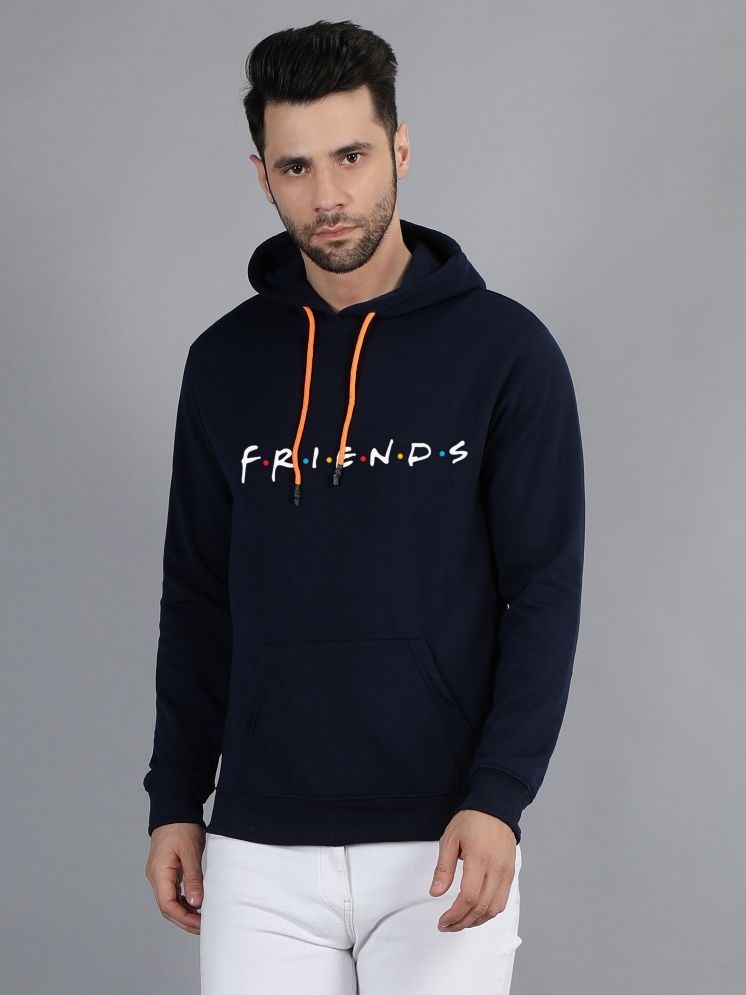     			fashion and youth Cotton Blend Hooded Men's Sweatshirt - Navy ( Pack of 1 )