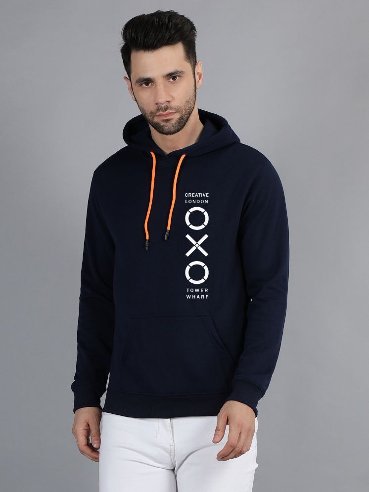     			fashion and youth Cotton Blend Hooded Men's Sweatshirt - Navy ( Pack of 1 )