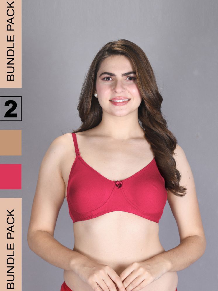     			lux venus Beige Cotton Non Padded Women's T-Shirt Bra ( Pack of 2 )