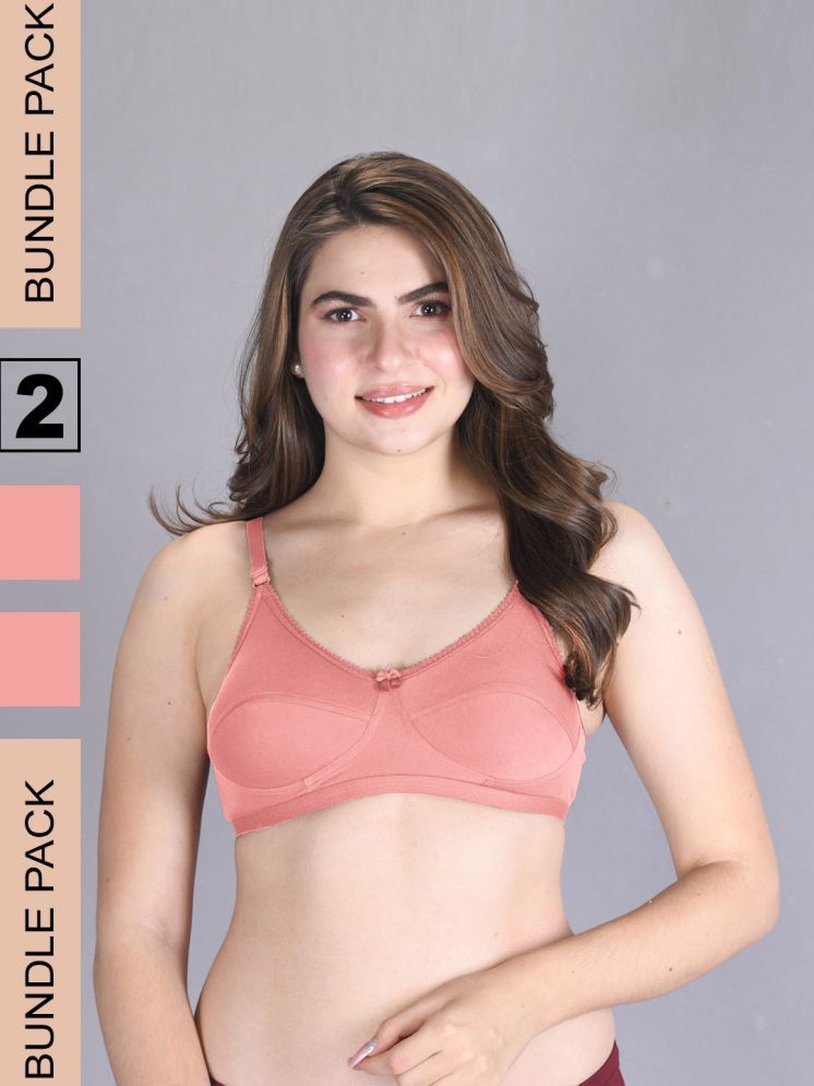     			lux venus Pack of 2 Cotton Non Padded Women's Everyday Bra ( Peach ) VEN_BRA162_PCH_2PC