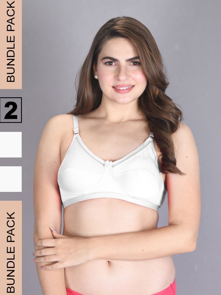     			lux venus White Cotton Non Padded Women's Everyday Bra ( Pack of 2 )