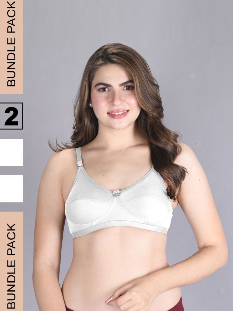     			lux venus Pack of 2 Cotton Non Padded Women's Everyday Bra ( White ) VEN_BRA162_WH_2PC