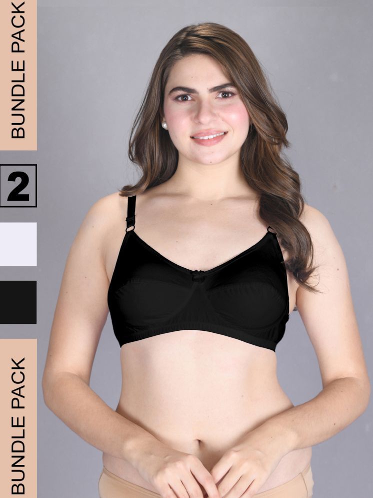     			lux venus Pack of 2 Cotton Non Padded Women's Everyday Bra ( White ) VEN_BRA153_WH_BLK_2PC